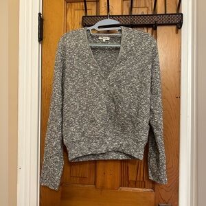 Madewell Wrap Sweater. Grey. Size Medium.